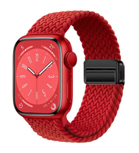 Huawei Watch GT GT2 GT3 GT4 42mm/Honor Magic 2 Kordon Magnet Örgü Strap (Kırmızı)