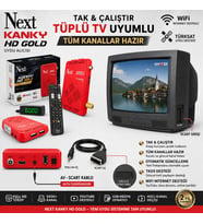 Next Kanky HD Gold Full HD Uydu Alıcısı – Tüplü TV Uyumlu AV SCART Kablolu, TKGS Otomatik Güncelleme, WiFi İnternet Destekli, Kanallar Hazır Tak Çalış