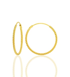 Gümüş altın yaldızlı 26 mm sık burgu halka küpe SGTL12754GOLD