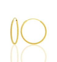 Gümüş altın yaldızlı 26 mm sık burgu halka küpe SGTL12754GOLD