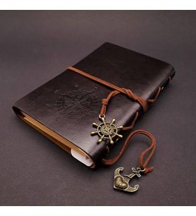 Siyah Deri Pusula Defter