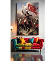 OSMANLI ORDUSU PORTRE Ev Duvar Salon Güzellik Salonu Ofis Dükkan Dekarasyon Kanvas Tablo