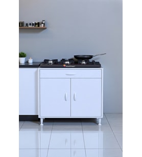Eliusta Nıvera 80 cm Mutfak Dolabı Beyaz Ankastre 80x88x56 cm Ocak Dolabı Tüp Gizleyici Kapaklı Dolap