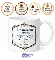 Amca Hediyesi Özel Tasarım Baskılı Porselen Kupa Bardak Amcaya Hediye