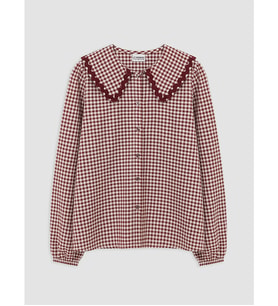 LCW Kids Bordo Ekose Gabardin Kız Çocuk Gömlek