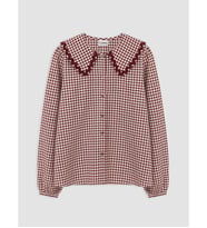 LCW Kids Bordo Ekose Gabardin Kız Çocuk Gömlek