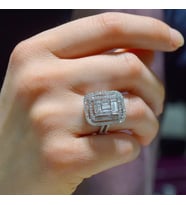 1.28 Ct Baget Pırlanta Yüzük (Beyaz)