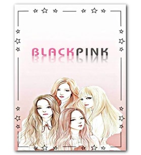 Cakatablo MDF (Ahşap) Tablo Black Pink Kore Pop Grubu Kartpostal Efekt