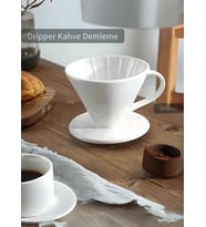V60 02 Seramik Dripper Kahve Demleme Ekipmanı Aparatı Kırmızı