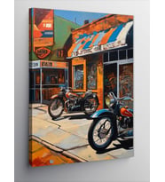 Kanvas Tablo Vintage Motosikletler