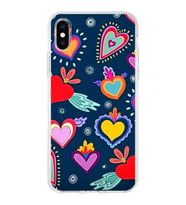 PrintiFy Apple  iPhone XS ile Uyumlu 1mm Slim Fit Retro Renkler 3 Baskılı Şeffaf  Kılıf