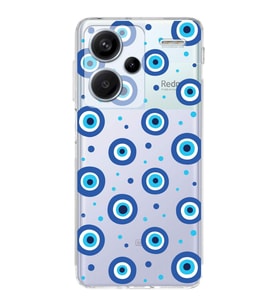 PrintiFy Xiaomi Redmi Note 13 Pro 4G ile Uyumlu Nazar Boncuğu 1  Kamera Korumalı Şeffaf  Kılıf