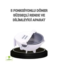 Mey İthalat® Çok Fonksiyonlu Döner Rende Süzgeç Hazneli Ergonomik Sebze Doğrayıcı