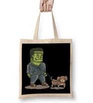 Retro Pixel Frankenstein Dog Walker Bez Çanta Uzun Saplı