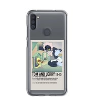 Samsung Galaxy M21 Uyumlu Tom ve Jerry Desenli Şeffaf Telefon Kılıfı