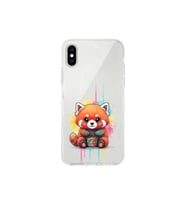 iPhone X ile Uyumlu Splash Tilki Tasarımlı Şeffaf Silikon Kılıf
