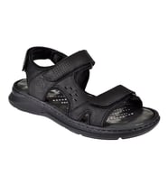 Forelli Hakiki Deri Comfort Cırtlı Erkek Sandalet FOR-40526 SİYAH NUBUK