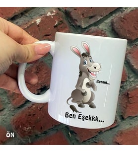 Size Özel Ben mi Ben Eşek Seramik Baskılı Kupa Bardaklar