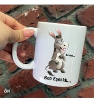 Size Özel Ben mi Ben Eşek Seramik Baskılı Kupa Bardaklar