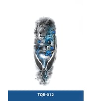 TQB-012 ASLAN VE SAVAŞCI DESEN RENKLİ GEÇİCİ KOL DÖVMESİ-TATTO