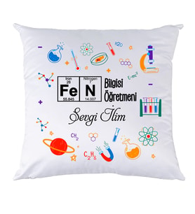 Biresimden Fen Bilgisi Öğretmenine Öğretmenler Günü Hediyesi İsimli Yastık