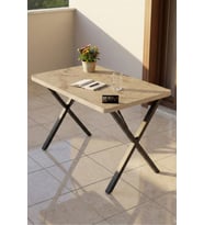 Bahçe Masası Ahşap Balkon Teras Cafe 110*70 Mutfak Yemek Masası 9831 Traverten (Sadece Masa)