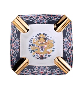 Elegant Chinese Dragon Büyük Boy 4lü Puro Küllüğü Desenli Gold LB-858