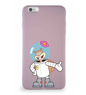 Apple iPhone 6S Plus Soft Premier Kapak Sandy Tasarımlı Silikon Kılıf - Pudra (Şeffaf)