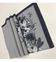 Çiçekli Desen Modal Seri Şal Eşarp Askısı ile Birlikte 75x200 cm Lacivert Gri-75