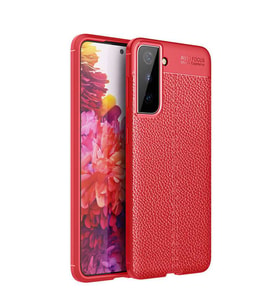 Samsung Galaxy S21 Plus Kılıf Esnek Pu-Deri Leather-Pu Serisi Protected Case (Kırmızı)