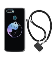Oppo A5S A15 A16 A54 A55 A73 A74 Kılıf Boyun Askılı Silikon Love Cats 1604