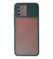 Newface Samsung Galaxy A03S Kılıf Palm Buzlu Kamera Sürgülü Silikon - Yeşil