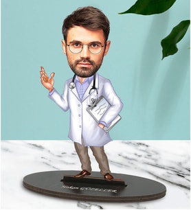 Kişiye Özel Doktor 5 Tasarımlı Karikatür Biblo