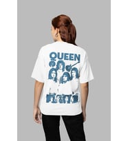 Queen Müzik Grubu Baskılı Unisex Oversize Tişört