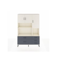 Arges Dolap 8 Raflı 5 Çekmeceli 3 Kapaklı 132x30x195 Aytaşı-Aytaşı/Antrasit