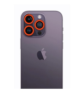 Apple iPhone 12 Pro Max Neon Fosforlu Kamera Lens - Turuncu