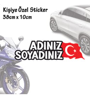 adınız soyadınız kişiye özel ayyıldız bayraklı türkiye bayrak sticker
