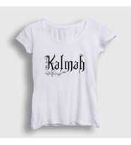 Presmono Kadın Beyaz Logo Kalmah T-Shirt 89057tt (Beyaz)