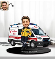 BK Gift Kişiye Özel Ambulans ve ATT Tasarımlı Karikatür Biblo