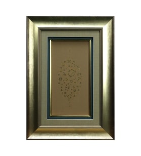 e38 EL İŞÇİLİĞİ HALKAR TEKNİĞİ HATAİ MOTİFLİ ŞEMSE TEZHİP TABLO - 35*50 CM - 6547