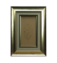 e38 EL İŞÇİLİĞİ HALKAR TEKNİĞİ HATAİ MOTİFLİ ŞEMSE TEZHİP TABLO - 35*50 CM - 6547