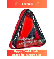 TSE Belgeli Tüvtürk Uyumlu Bez Çantalı Karayollarına Uygun Araba Oto Araba Üçgen Trafik Seti