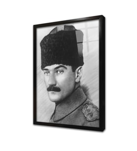 Atatürk Genç Subay Yılları Çerçeveli Cam Tablo