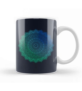 Yogi Prana Mandala Blue Kupa Bardak Porselen