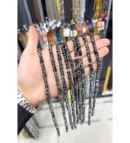 Hematit Taşı Dalgalı Rondela Kesim Parlak Füme 6x1mm Doğal Taş Dizi