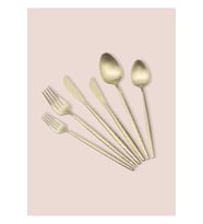Shiny Çatal Kaşık Bıçak Takımı Mat Gold 36 Parça