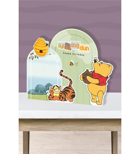 Winnie The Pooh Temalı Parçalı Ayaklı Pano 3Boyutlu (Masa Üstü) * Kalın Kağıt