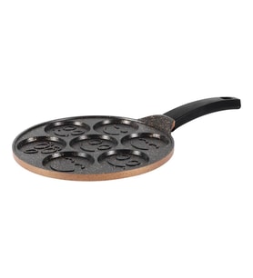 Serenk Fun Cooking Gülen Yüz Alüminyum Döküm Granit Kaplama Pankek Tava 26 cm Sarı (Karışık)