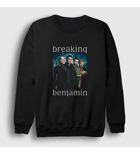 Presmono Unisex Siyah Band Breaking Benjamin Sweatshirt 375267tt