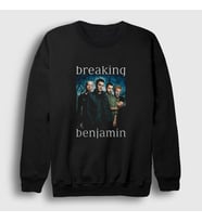 Presmono Unisex Siyah Band Breaking Benjamin Sweatshirt 375267tt
